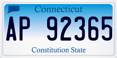 CT license plate AP92365