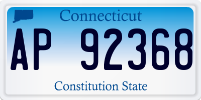 CT license plate AP92368