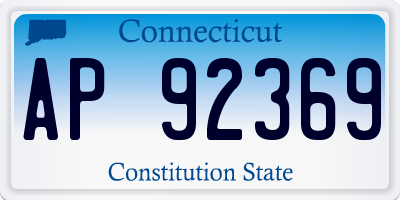 CT license plate AP92369