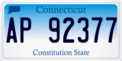 CT license plate AP92377