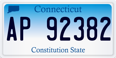 CT license plate AP92382
