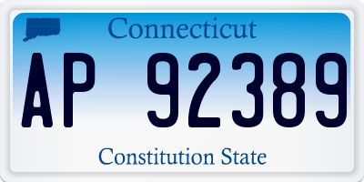 CT license plate AP92389