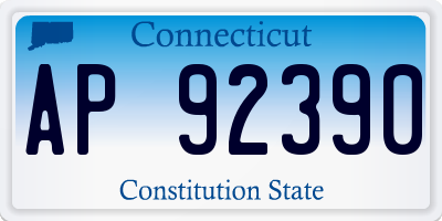 CT license plate AP92390