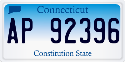 CT license plate AP92396