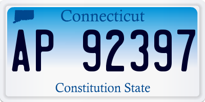 CT license plate AP92397