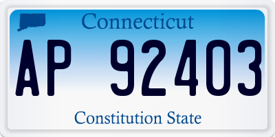 CT license plate AP92403