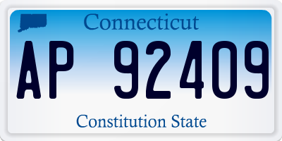 CT license plate AP92409