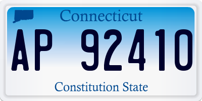 CT license plate AP92410