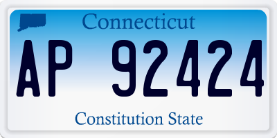 CT license plate AP92424