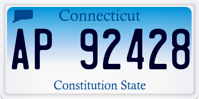CT license plate AP92428