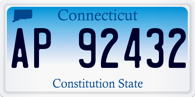 CT license plate AP92432