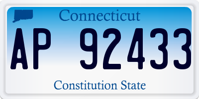 CT license plate AP92433