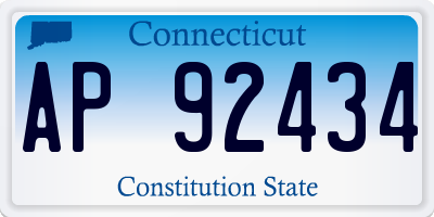 CT license plate AP92434