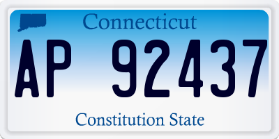 CT license plate AP92437
