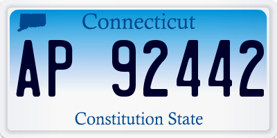 CT license plate AP92442