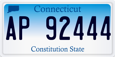 CT license plate AP92444