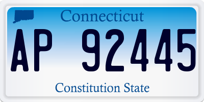 CT license plate AP92445