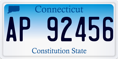 CT license plate AP92456