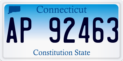 CT license plate AP92463