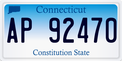 CT license plate AP92470