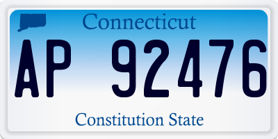 CT license plate AP92476