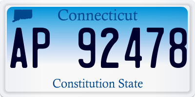 CT license plate AP92478