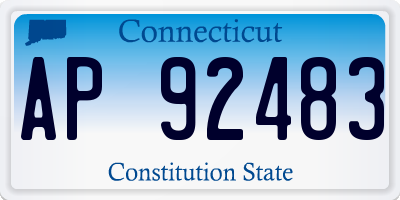 CT license plate AP92483