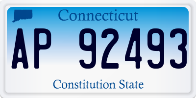CT license plate AP92493