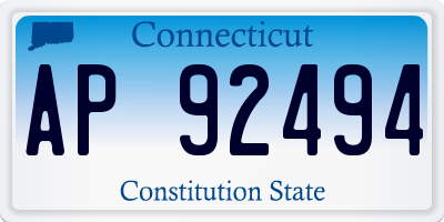 CT license plate AP92494