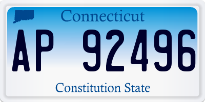 CT license plate AP92496