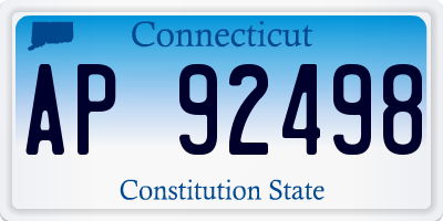 CT license plate AP92498