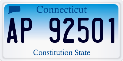 CT license plate AP92501