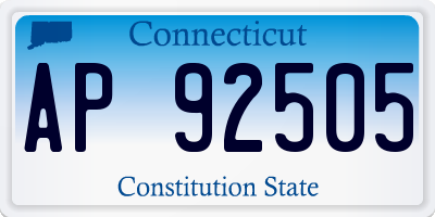 CT license plate AP92505