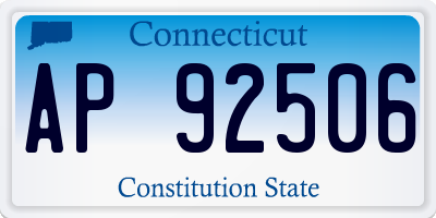 CT license plate AP92506