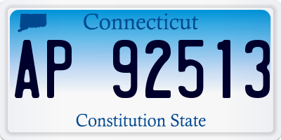 CT license plate AP92513