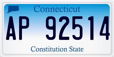 CT license plate AP92514