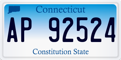 CT license plate AP92524