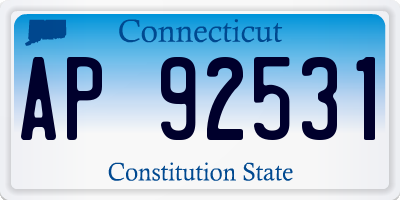 CT license plate AP92531