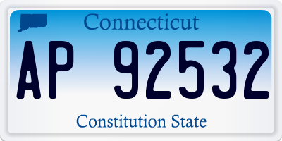 CT license plate AP92532