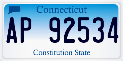CT license plate AP92534