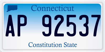 CT license plate AP92537