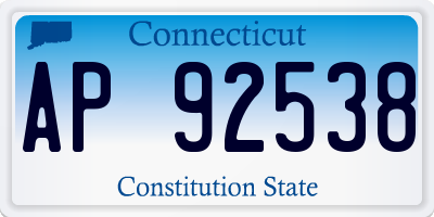 CT license plate AP92538