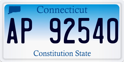 CT license plate AP92540