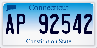 CT license plate AP92542