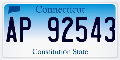 CT license plate AP92543