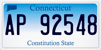 CT license plate AP92548