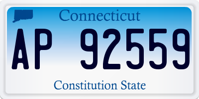 CT license plate AP92559