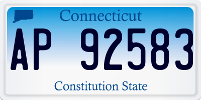 CT license plate AP92583