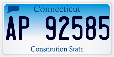 CT license plate AP92585