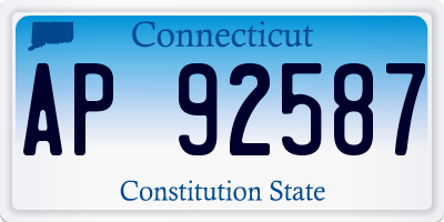 CT license plate AP92587